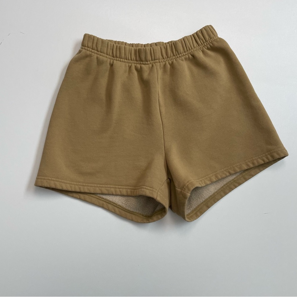 Aritzia TNA Sweat Shorts Cozy AF Fleece Lounge Athletic Travel Mustard Yellow